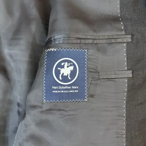 Hart Schaffner Marx Suit Charcoal Gray 46R 38W 30I - Picture 8 of 14